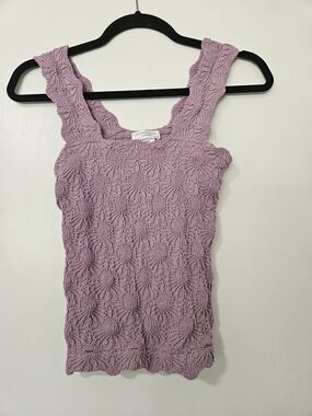 Altar'd State Blaire Seamless Floral Cami Lavender Textured Top L/XL